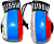 Подвеска Боксерские перчатки большие 12 см в цветах Росс. флага DS1021
