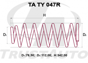 Пружина TATY047R/48231-3H260 TRUST